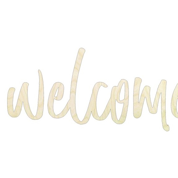 Welcome Script - Multiple Sizes word cutout - wood cutout by Growing Tree Gallery