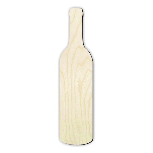 Wine bottle Wood Cut out - wood cutout by Growing Tree Gallery
