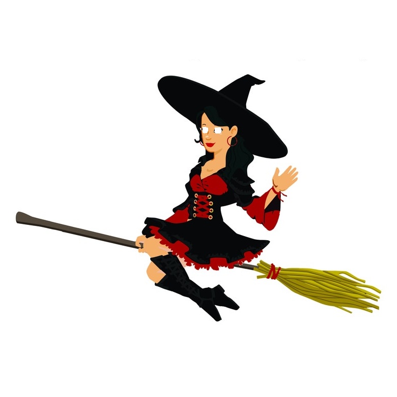 Witch and broom - Multiple Sizes Decal- Laptop sticker - Outdoor Vinyl - Car Decal - vinyl decal by Growing Tree Gallery